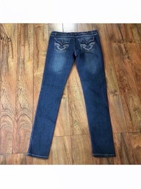 Royal Blue Skinny Jeans With 35" Inseam